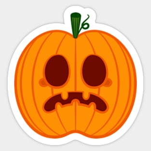 Concerned Blushing Pumpkin Sticker